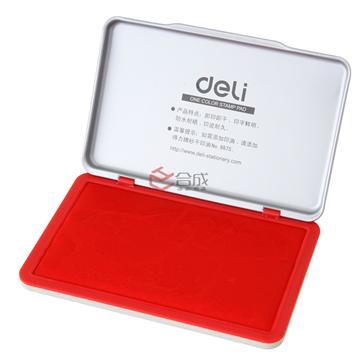 得力9893秒干印臺-紅/藍(lán)-超大號方形-87x143mm
