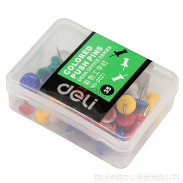 得力0021彩色工字釘-大頭釘-圖釘